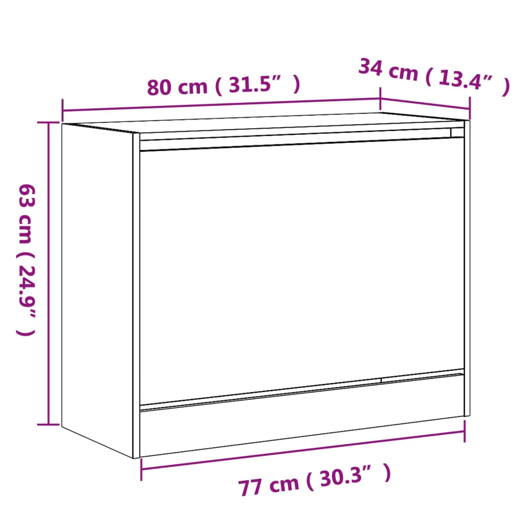 Scarpiera mobile contenitore per scarpe mobile per ingresso/corridoio/soggiorno 80 x 34 x 63 cm legno ingegnerizzato bianco 02_0021506