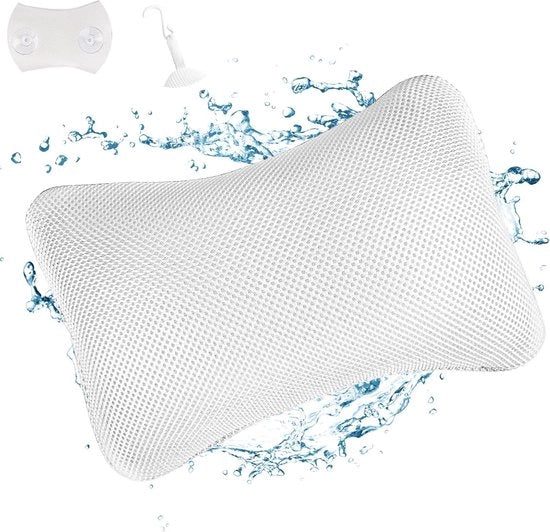Cuscino da bagno ergonomico - massaggio ottimale - 1 pezzo - bianco - plastica