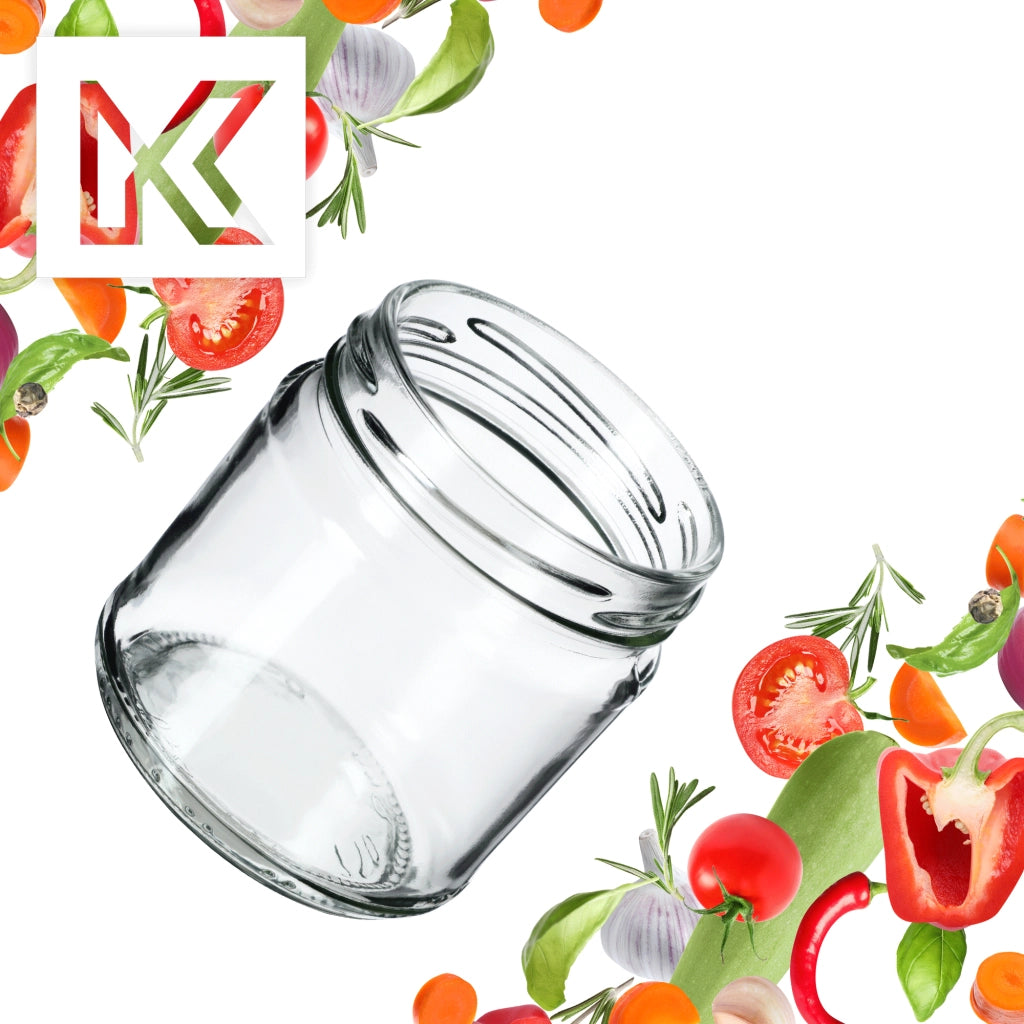Barattoli per conserve KADAX Lerma 200ml 10 pezzi 66mm + coperchi "Folklore con un gallo"