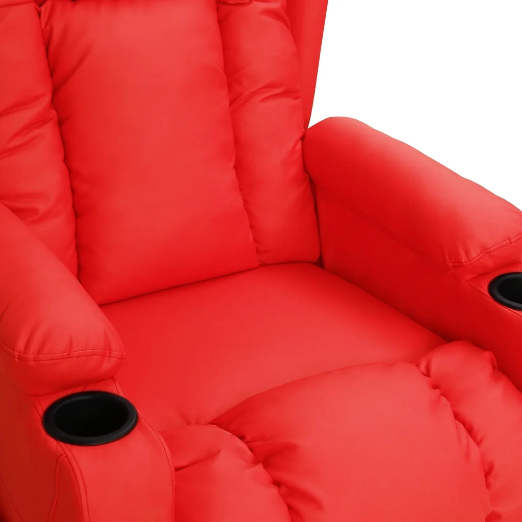 Poltrona Reclinabile Rossa in Similpelle 339073