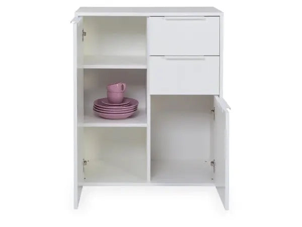 Mobile 2ante + 2 cassetti bianco lucido cm 72x35x87h