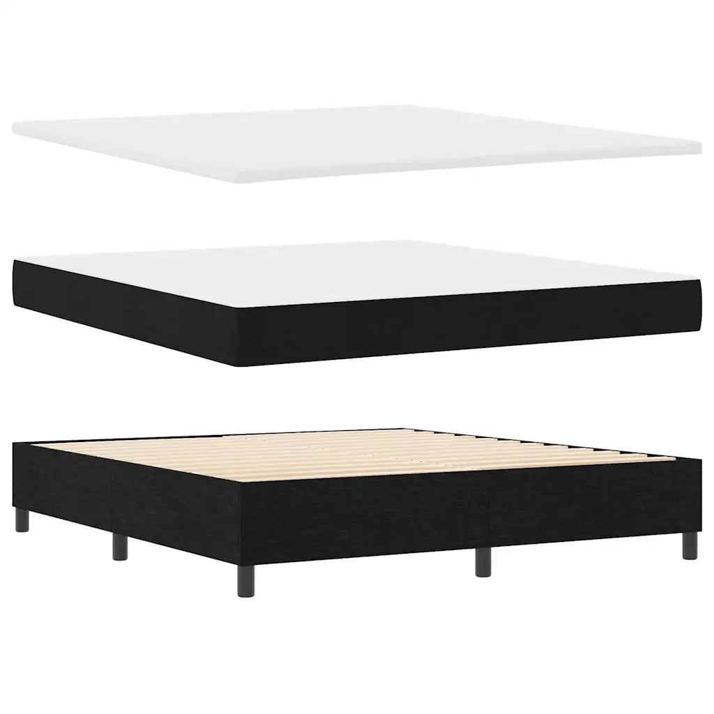 Letto a molle con materasso con led Nero 180 x 200 cm Tessuto 3342811