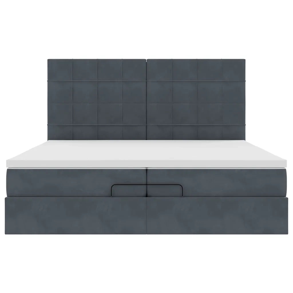 Struttura Letto Pouf con Materassi 200x200 cm Velluto 3313494
