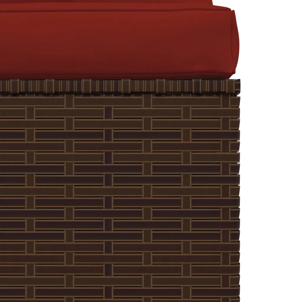 Set Mobili da Giardino 4 pz con Cuscini in Polyrattan Marrone 317551