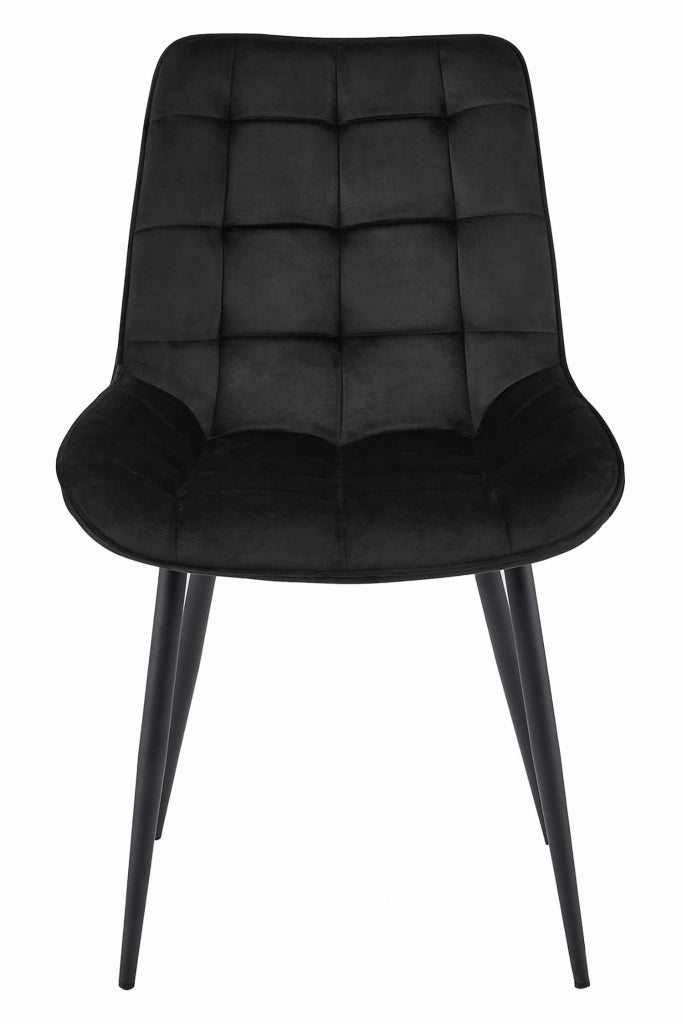 Sedia VALORA BERA - Design moderno in velluto nero x2