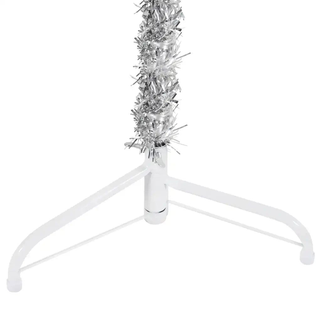 Albero Natale | Decorazioni natalizie Artificiale Sottile a Met¨¤ Supporto Argento 240cm