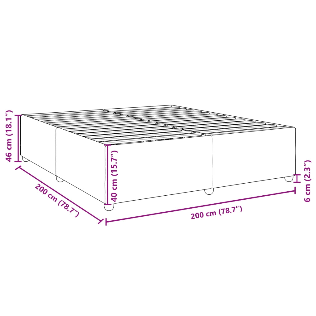 Letto matrimoniale | Letto per adulti | Giroletto senza Materasso Grigio Chiaro 200x200 cm Tessuto