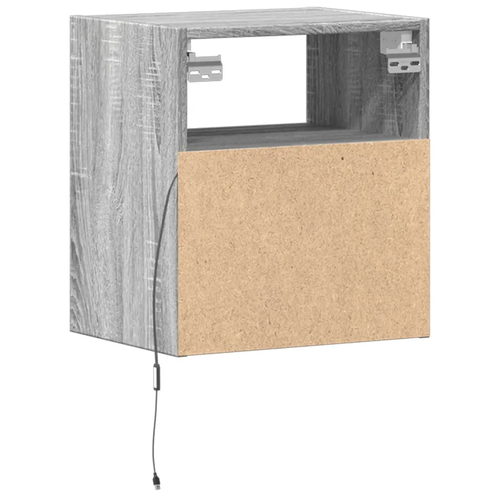Mobile TV a Parete | Armadietto TV | Mobile Porta TV con Luci LED Grigio Sonoma 41x31x45 cm