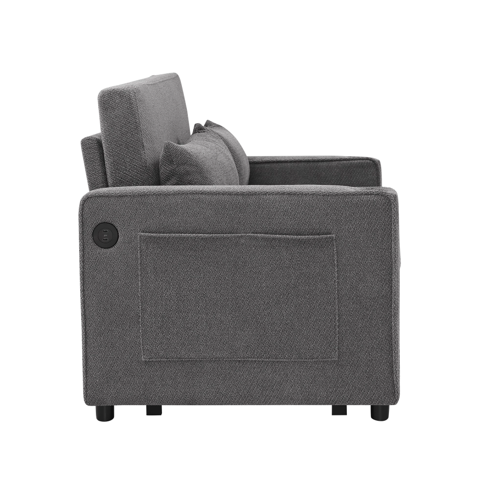 Divano Letto 2 Posti con USB ¨C Xylo ¨C Grigio Scuro