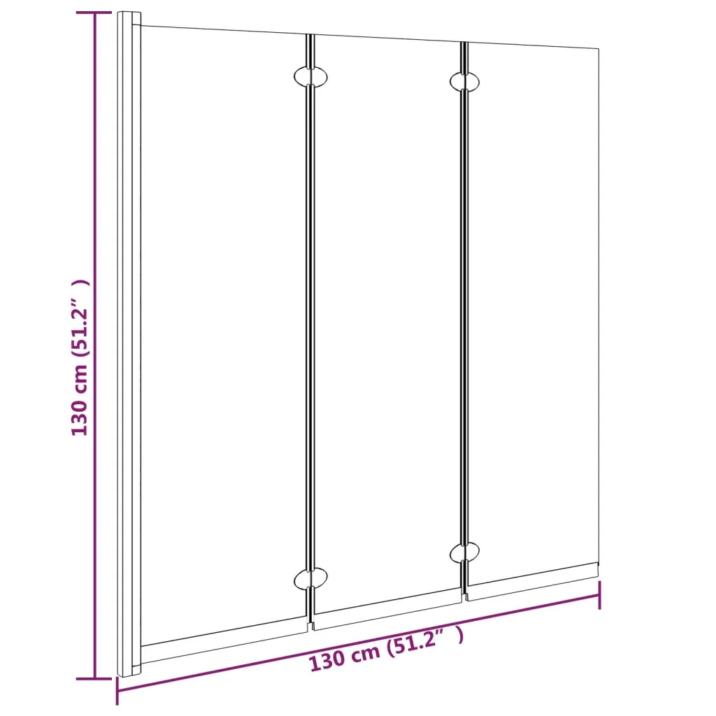 Box Doccia Pieghevole 3 Pannelli 130x130 cm in ESG Nero cod mxl 51788