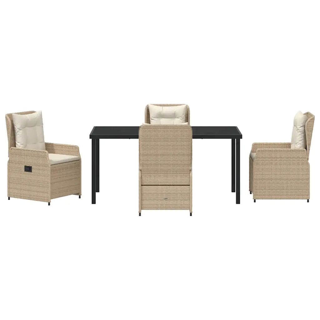 Set da Pranzo per Giardino 5 pcs Beige e Grigio Chiaro