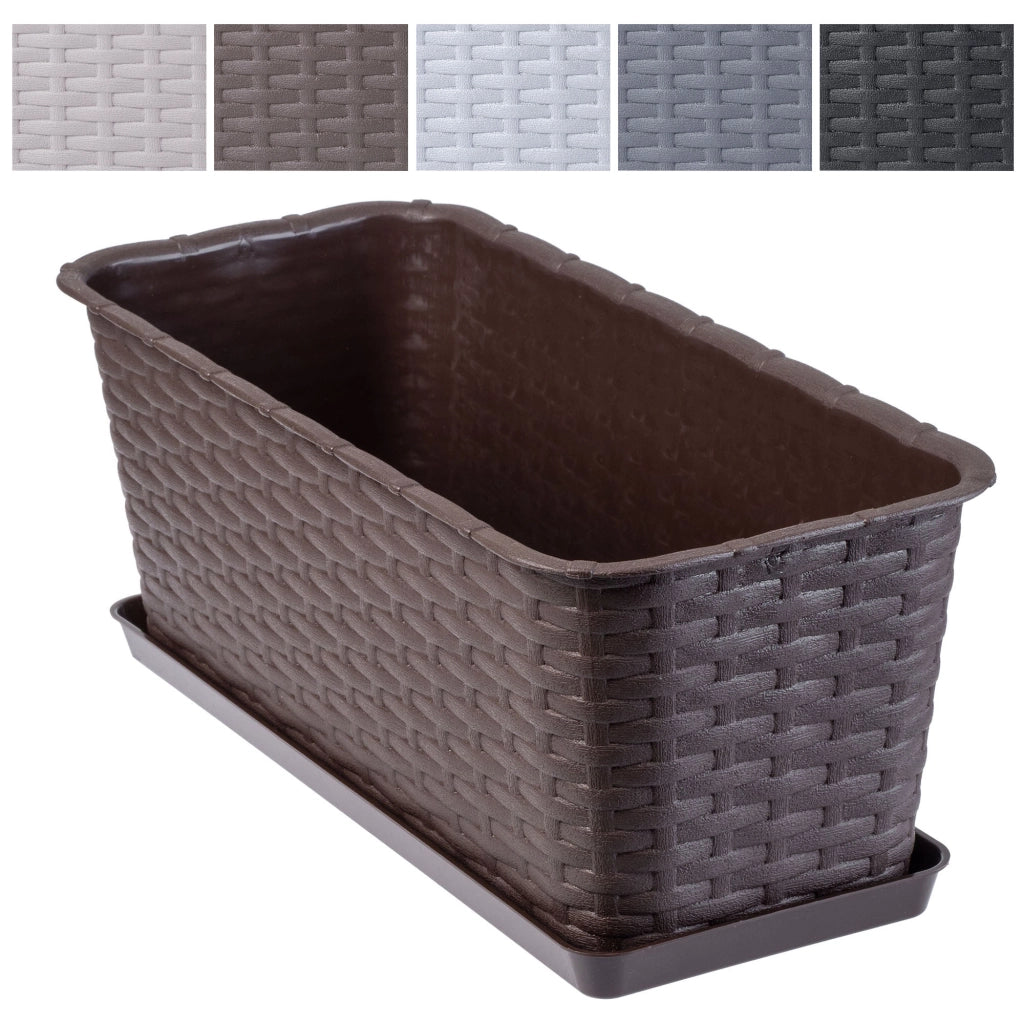 Fioriera da balcone KADAX con supporto, 40 cm, marrone.