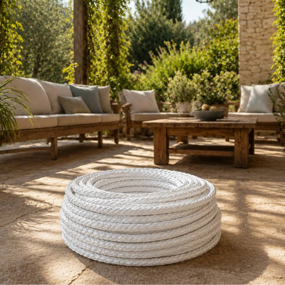 Cavo elettrico intrecciato bianco per impianti a vista *** lunghezza metri 10, sezione conduttore 3x1,5mmq, confezione 1