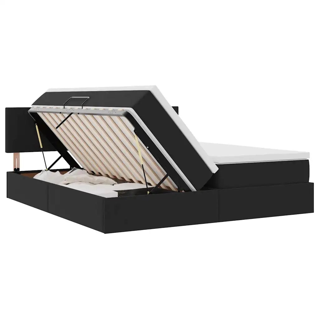 Letto con Contenitore con materasso Nero 90 x 200 cm