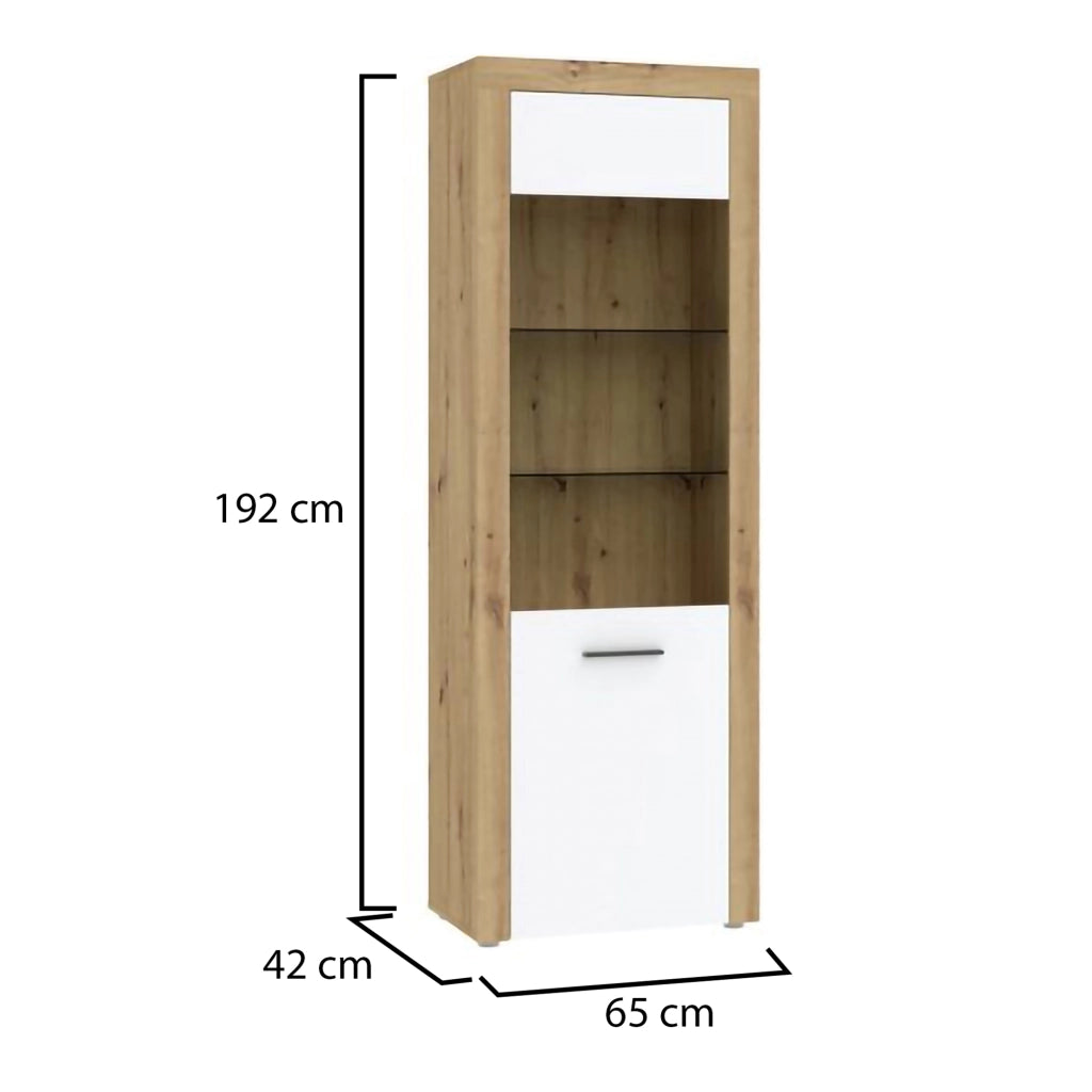 Mobile Espositore Lohalime, Vetrina 5 Ripiani, 65x42x192h cm Bianco