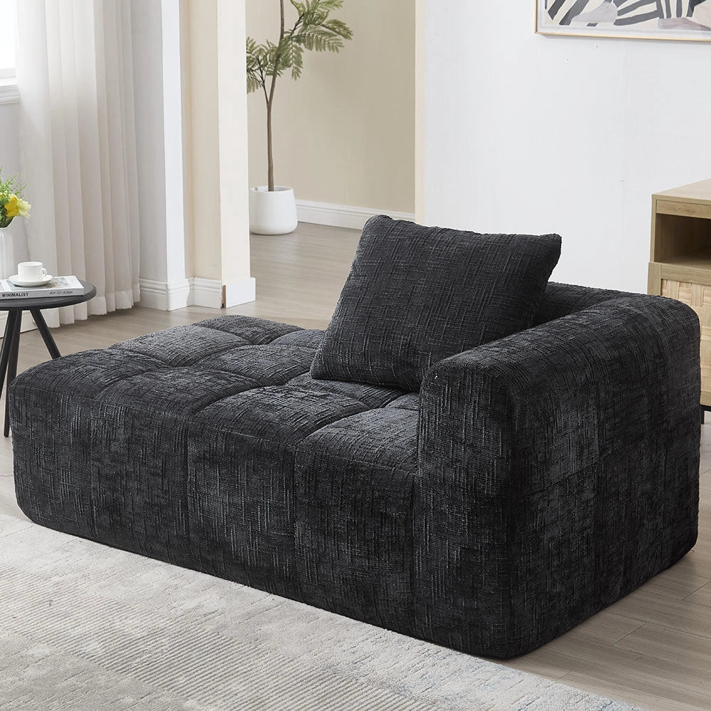 Chaise longue - Xylo - pronto uso con tasche laterali nero