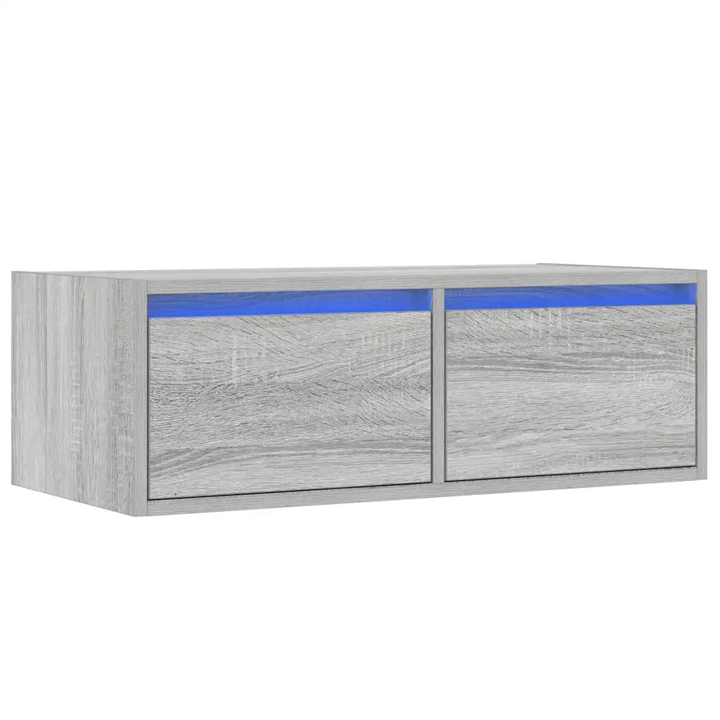 Mobile Porta TV con Luci LED-Mobile per TV-Credenza TV Grigio Sonoma 75x35,5x25 cm