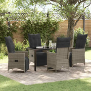 Set da Pranzo per Giardino con cuscino 5 pcs Grigio polyrattan 3379578