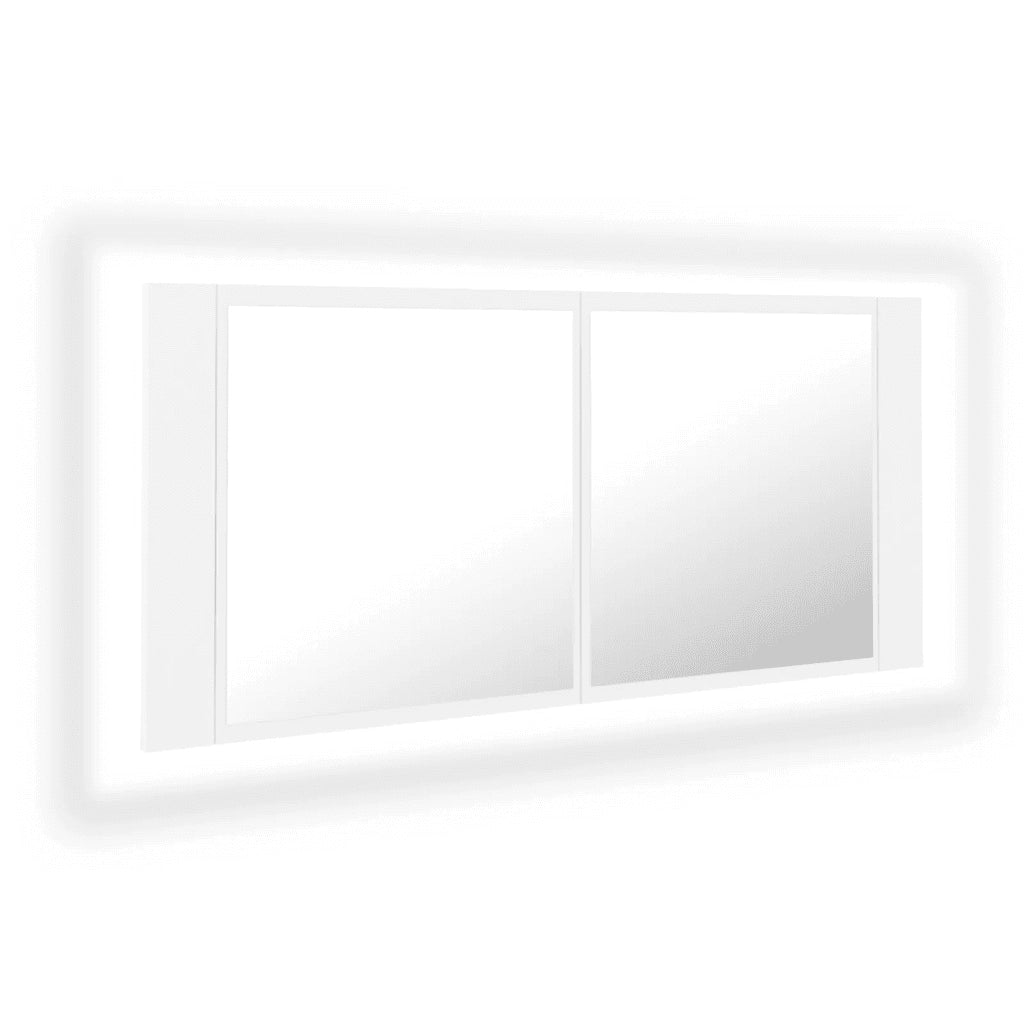 Specchio da Bagno con LED-Specchio per Bagno Bianco 100x12x45 cm in Acrilico