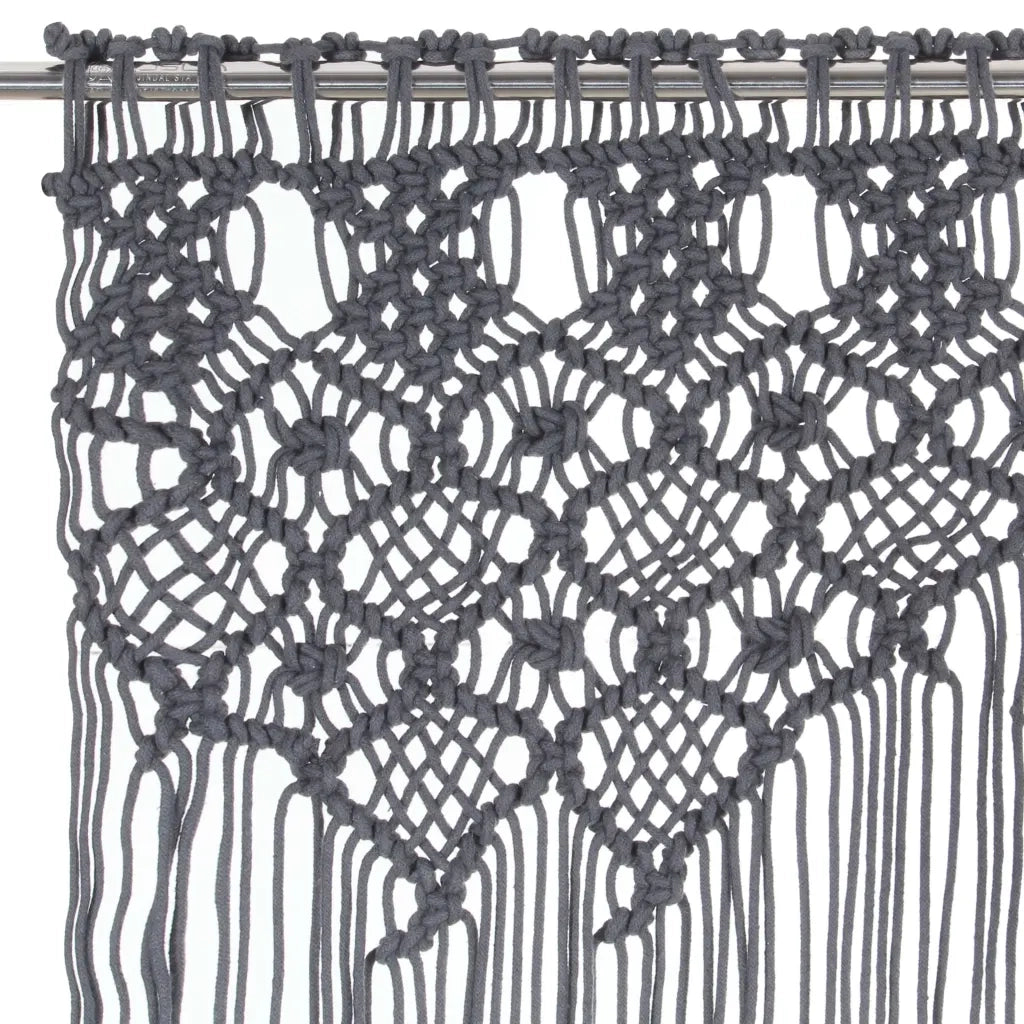 Tenda Macramè Antracite 140x240 cm in Cotone 323995