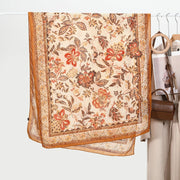 Sciarpa lunga da donna stampata per primavera e autunno, sciarpa oversize vintage in cotone e lino
