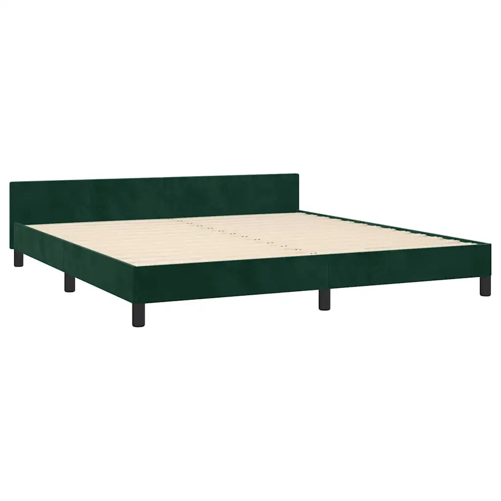 Letto matrimoniale | Letto per adulti | Giroletto senza Materasso Verde Scuro 160x200 cm in Velluto