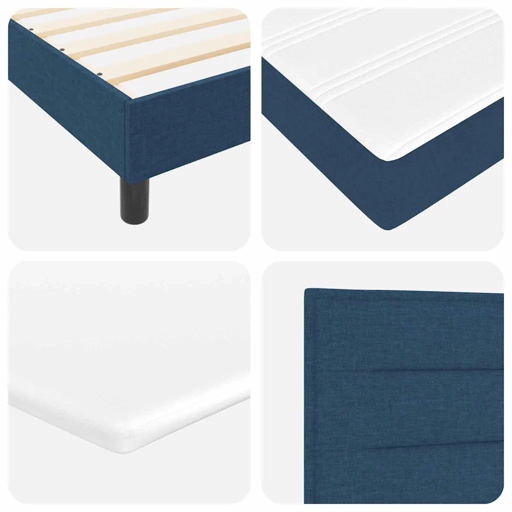 Letto a molle con testiera Blu 200 x 180 cm Tessuto 3341061