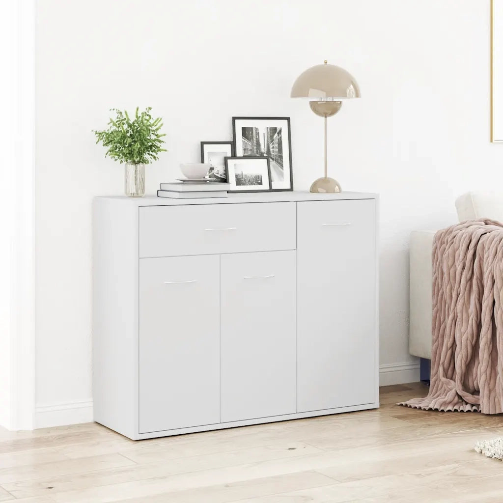 Credenza Bianca 88x30x70 cm in Legno Multistrato