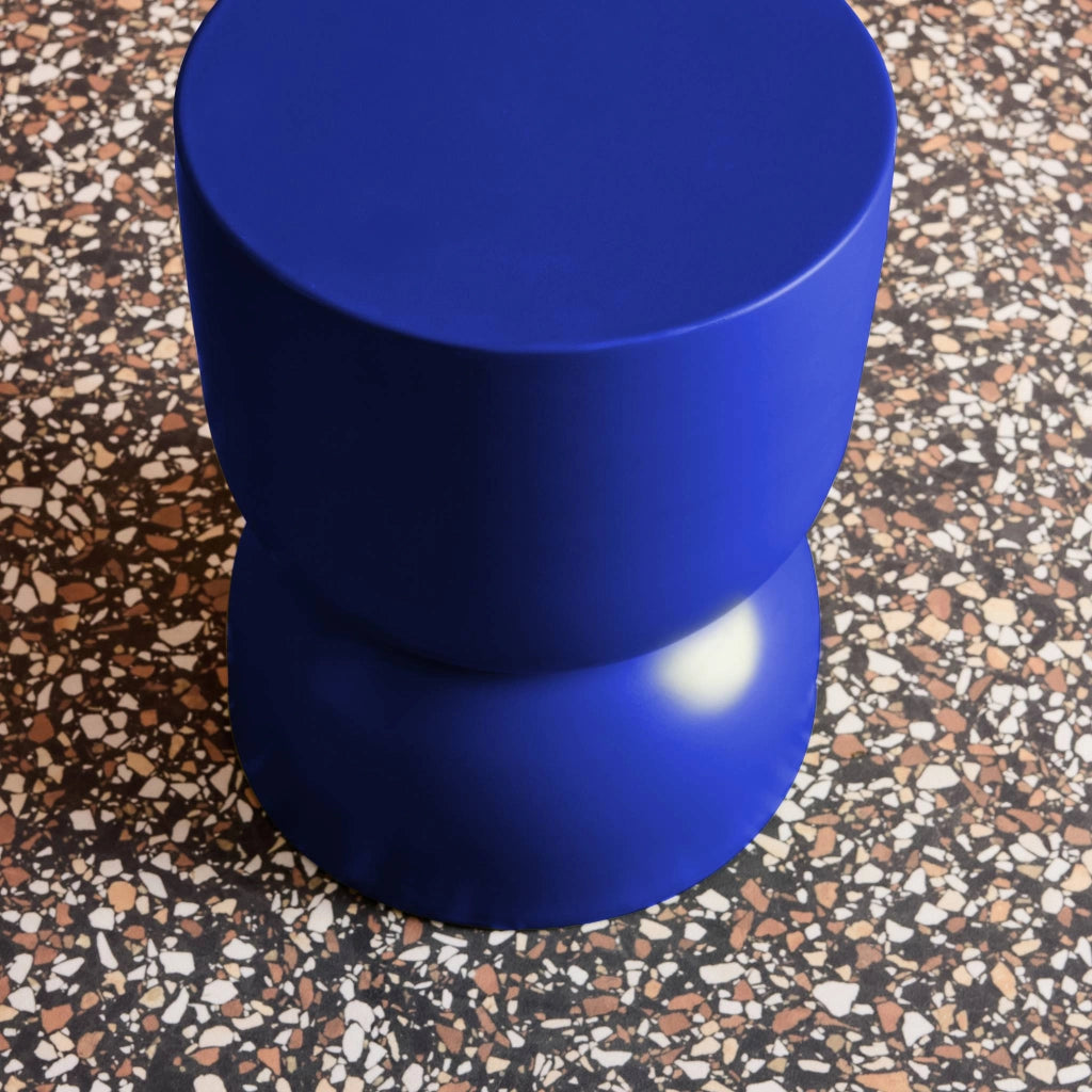 Tavolino, lato divano, comodino metallo, 42cm, blu