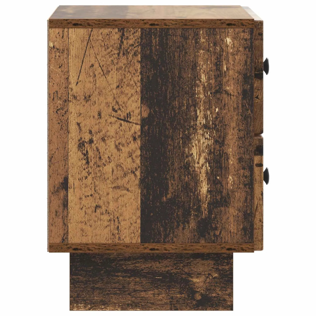 Set di 2 Comodini | Armadio da Notte | Mobiletto da notte Legno antico 43 x 34,5 x 47,5 cm