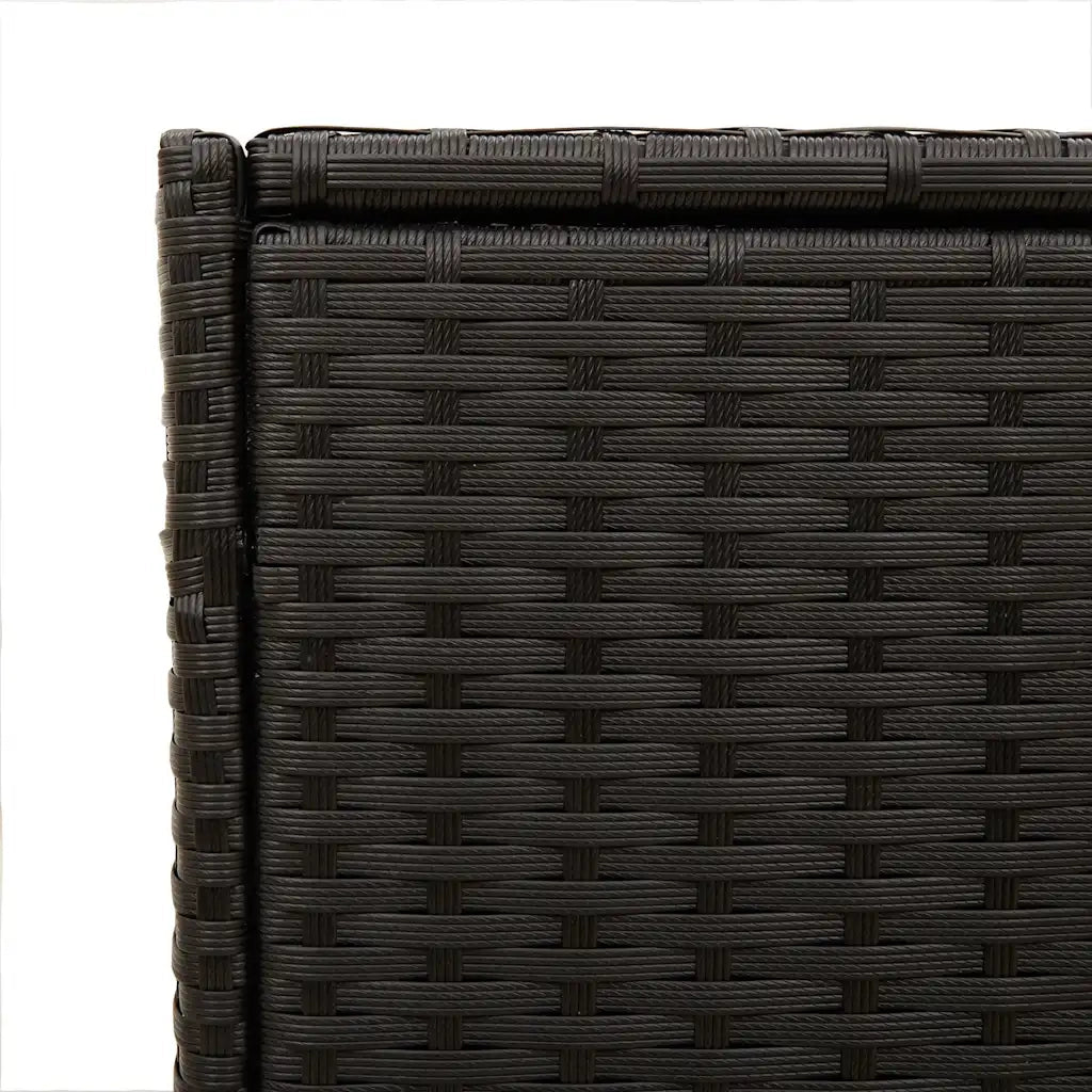 Contenitore da Giardino con Ruote Nero 283L in Polyrattan CFW4229924