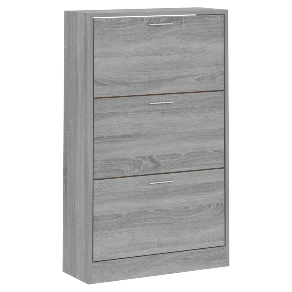Scarpiera mobile contenitore per scarpe mobile per ingresso/corridoio/soggiorno design Sonoma 63 x 24 x 103 cm legno ingegnerizzato grigio 02_0022084