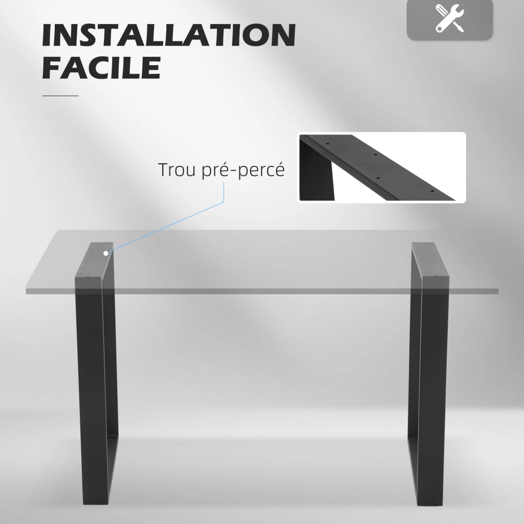 Gambe per tavolo rettangolari in acciaio nero ¨C Minimal ¨C 72 cm
