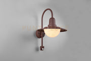 NORMAN APPLIQUE DA ESTERNO ALLUMINIO RUGGINE CON SENSORE H. 45,5CM IP44 1 LUCE ATTACCO E27