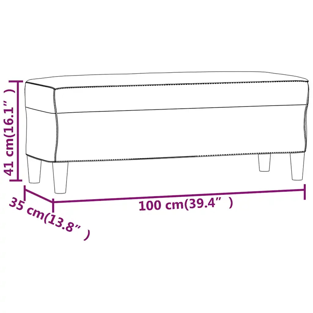 Panca Nera 100x35x41 cm in Tessuto 349411