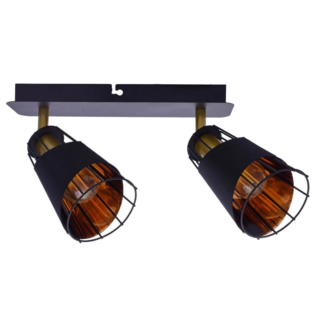 Plafoniera Milagro RICK 2 luci E14 2x40W oro/nero ML5566