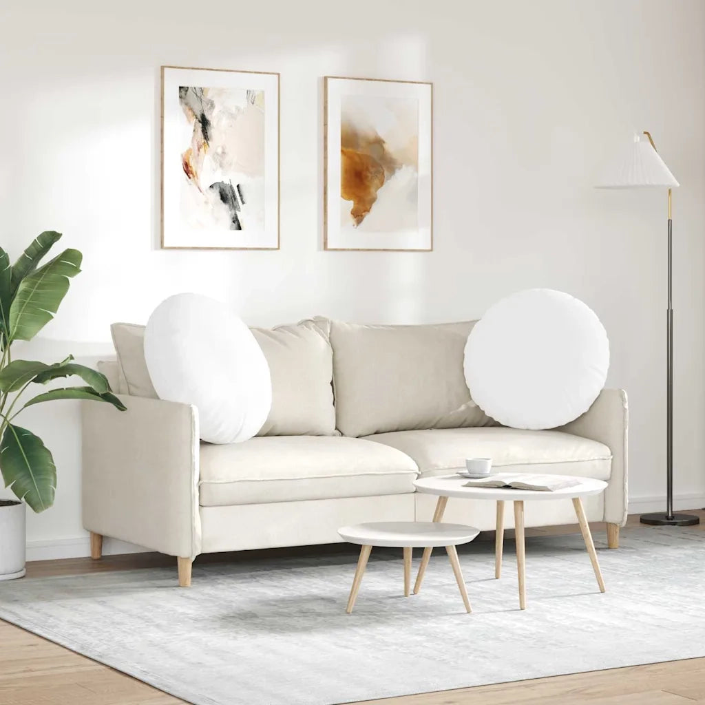 Cuscini per Seduta 2 pcs Bianco Ø60 x 21 cm Tessuto 42014205