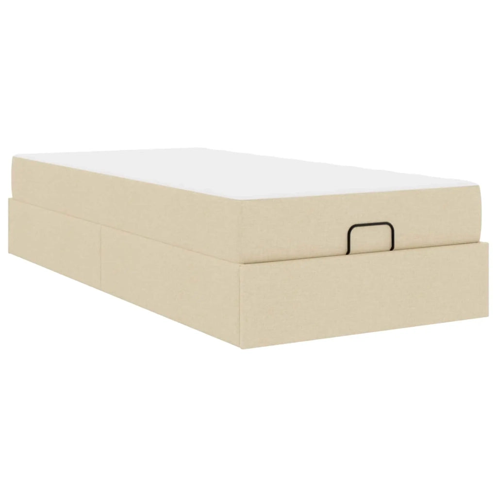 Struttura letto con materasso 2 pcs-Giroletto Crema Tessuto 347906
