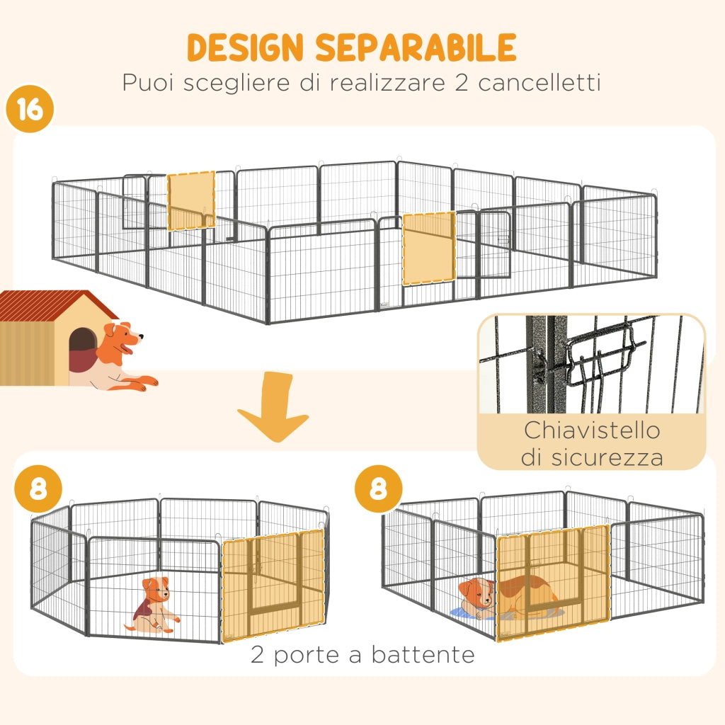 Recinto per Cani ¨C Minimal ¨C Grigio 80x150x60 cm