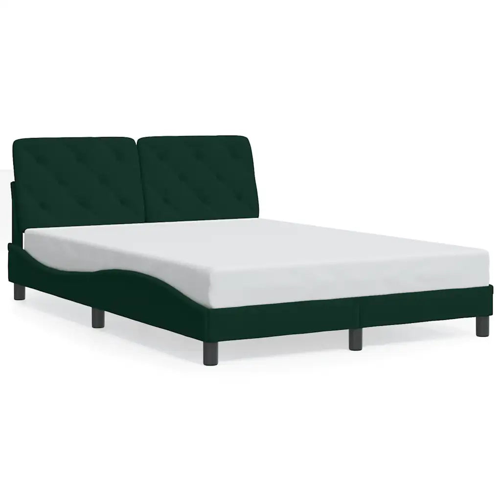 Giroletto con LED senza Materasso Verde Scuro 120x200 cm in Velluto 3213846