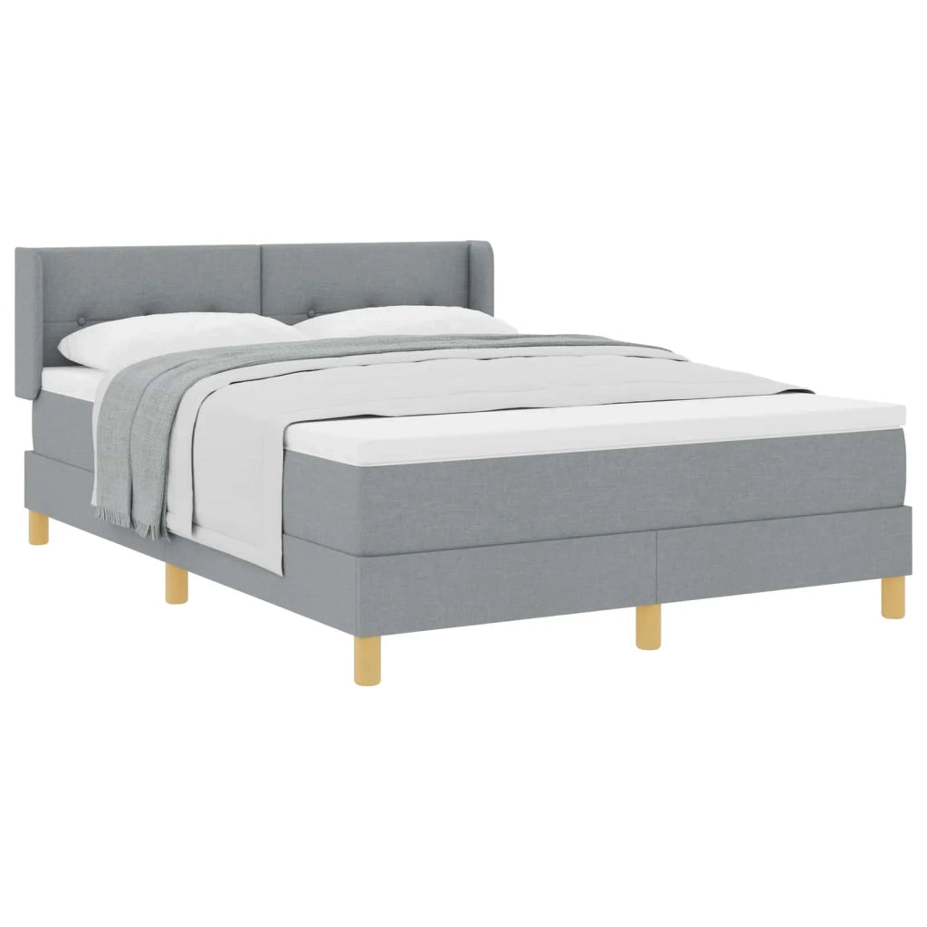 Letto a molle con materasso Grigio chiaro 200 x 140 cm Tessuto 3341293