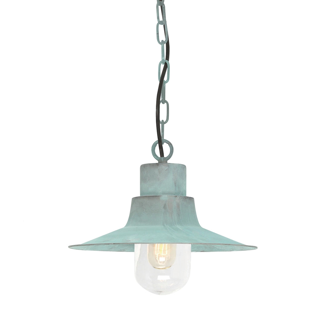 Lampada a sospensione esterna Sheldon Elstead verderame E27