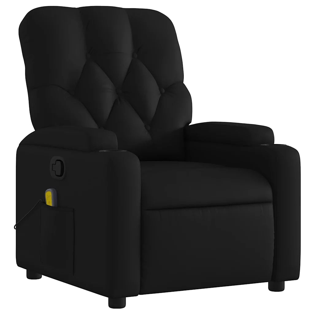 Poltrona reclinabile massaggiante in Similpelle Nera 3205676