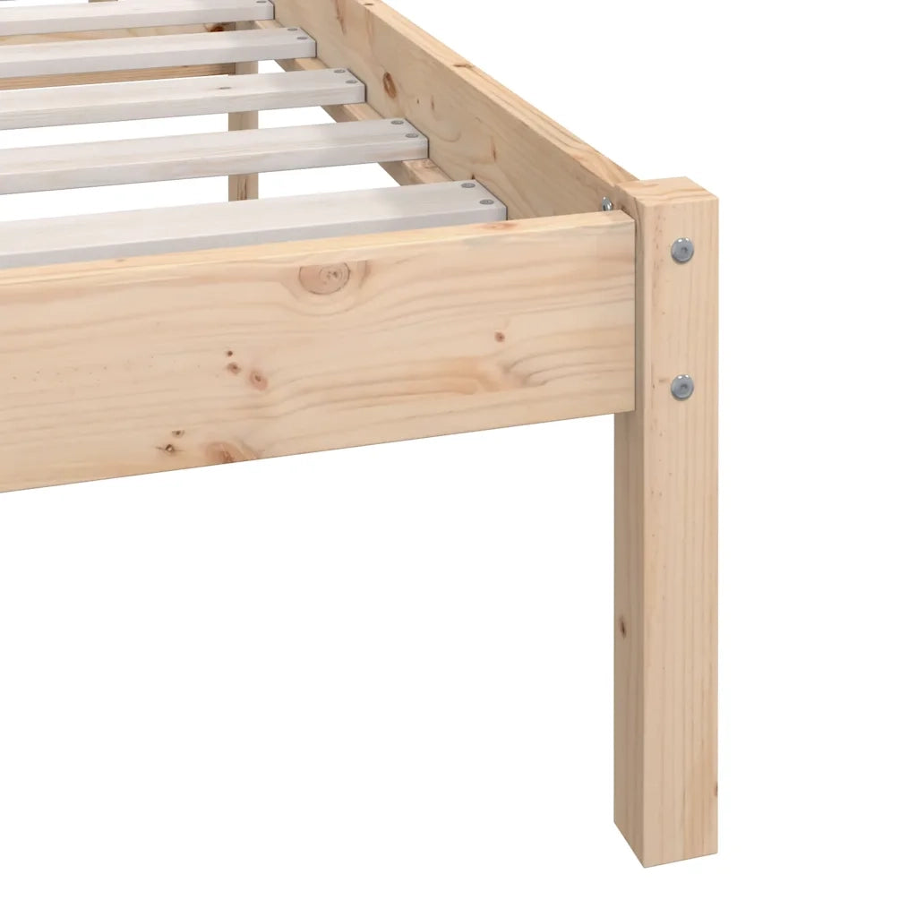 Letto matrimoniale | Letto per adulti | Giroletto senza Materasso in Legno Massello 200x200 cm
