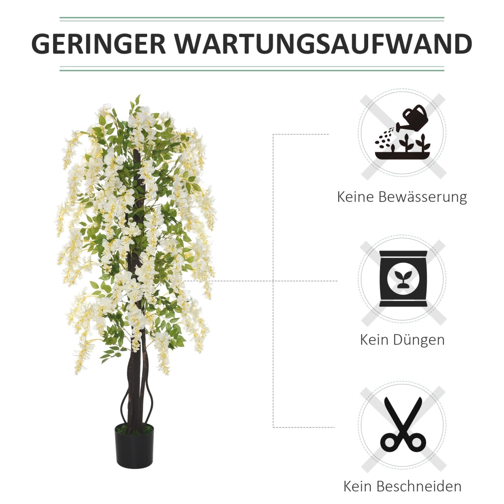 Glicine artificiale grande 165cm in vaso ¨C zephmum ¨C verde plastica 165cm