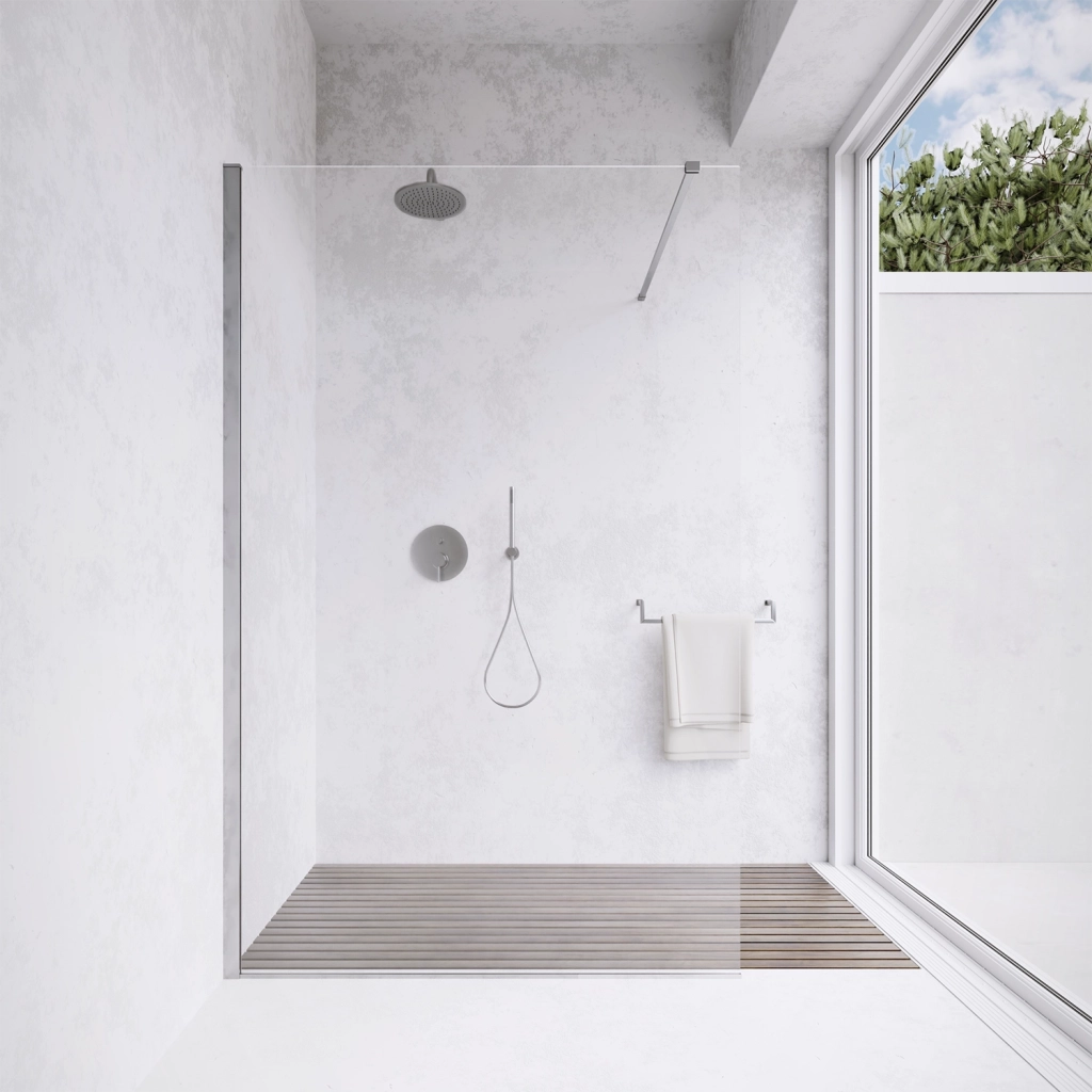 Parete doccia walk-in 120 cm 8mm trasparente anticalcare h200 | Lazaros