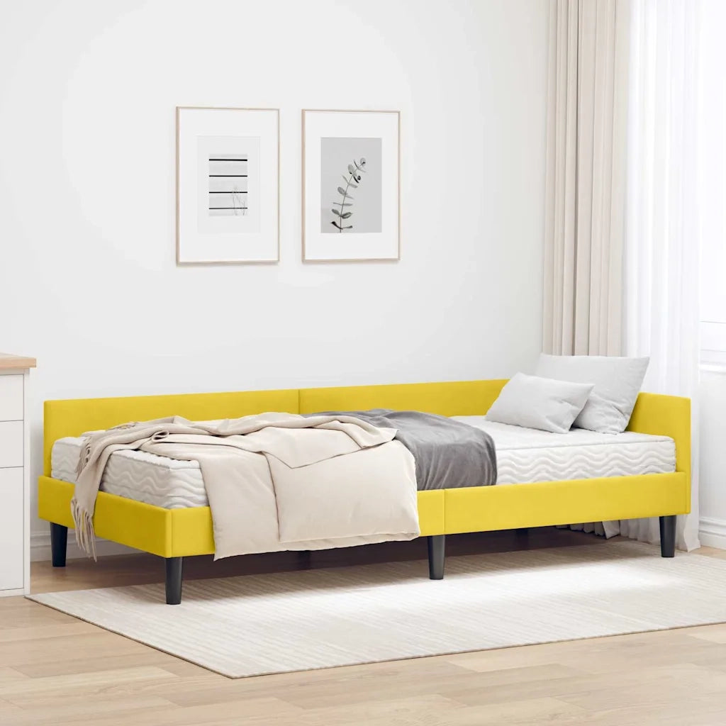 Struttura Letto Angolare con Materasso 2 pcs Giallo Velluto 3393712