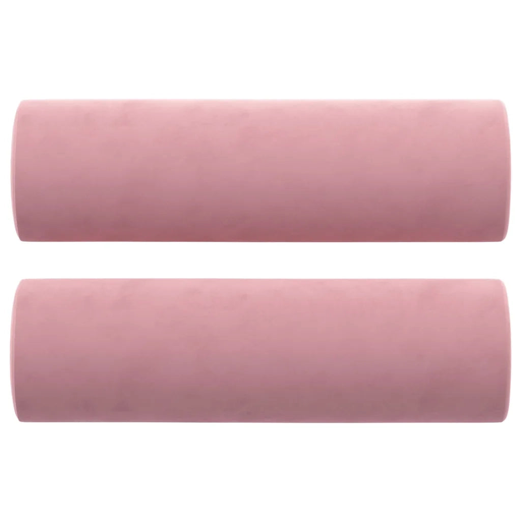 Divano a 3 Posti con Cuscini Rosa 180 cm in Velluto