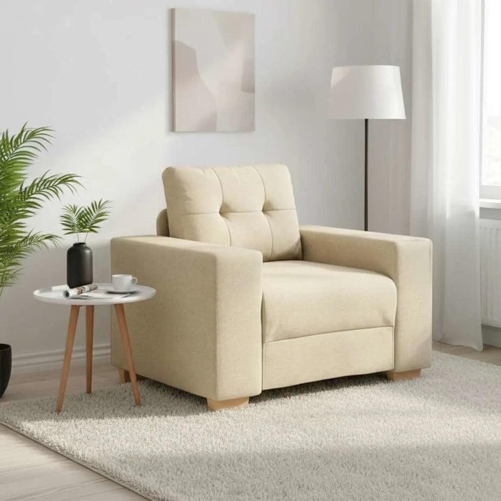 Divano Sedia Crema 100x78x80 cm in Tessuto 4105065
