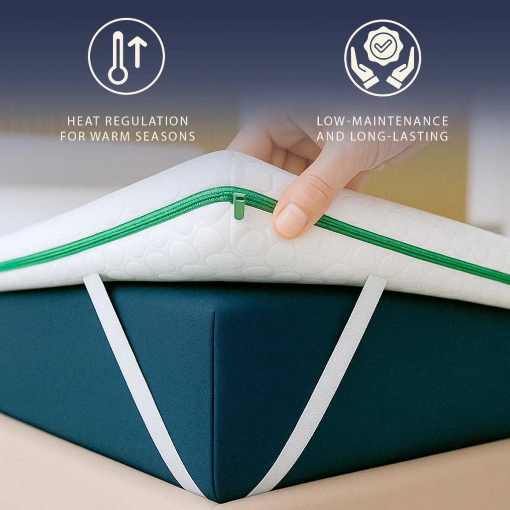 Topper 160x190 in Memory Foam Breeze a 9 Zone | Altezza 5 cm | Tessuto Polar Anallergico e Rinfrescante | Made in Italy